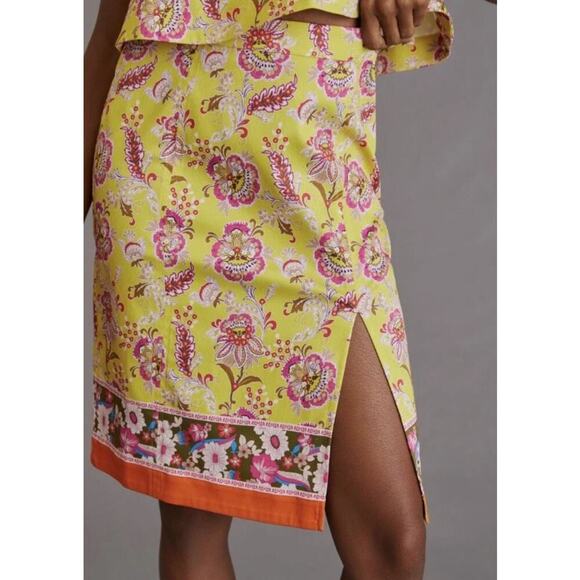 Maeve by Anthropologie Dresses & Skirts - Anthropologie Maeve Paisley Yellow High Waist Slit Skirt Only Women Sz 10 NWT